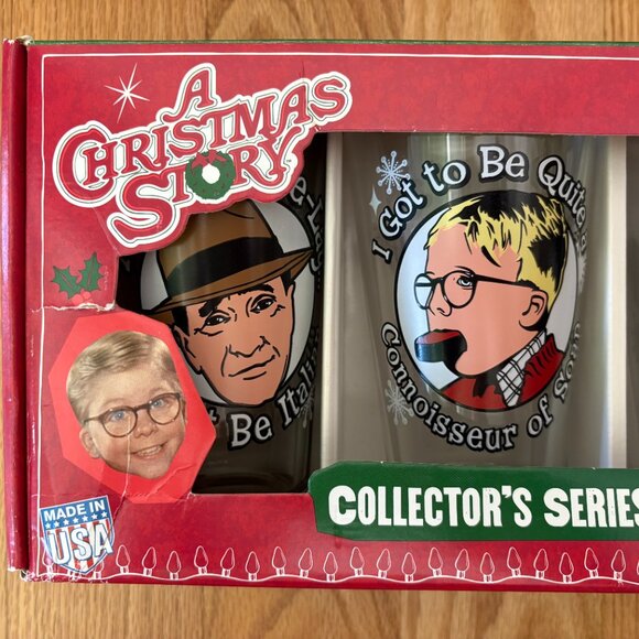 🌟Host Pick🌟 NWT A Christmas Story Collector's Pint Glass 4-Pack Ralphie Old Man - Picture 4 of 11